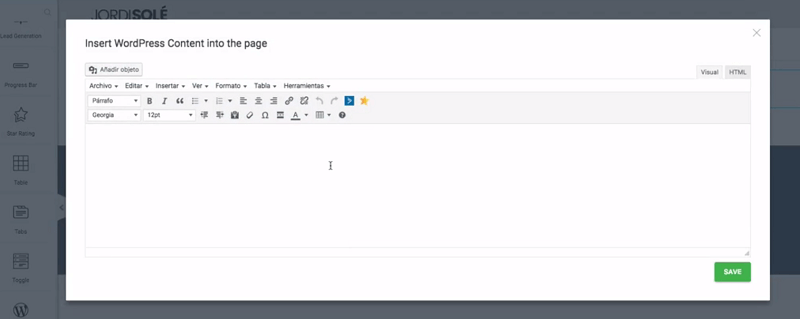 Editor de WordPress Thrive Architect